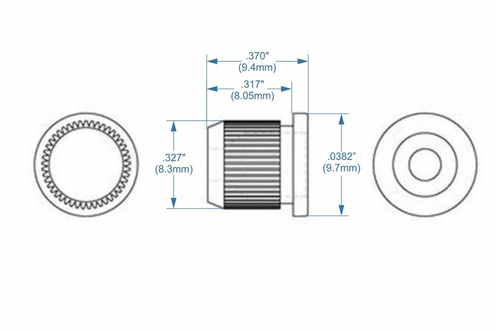 Rear String Ferrules for String Thru Bridges - Black