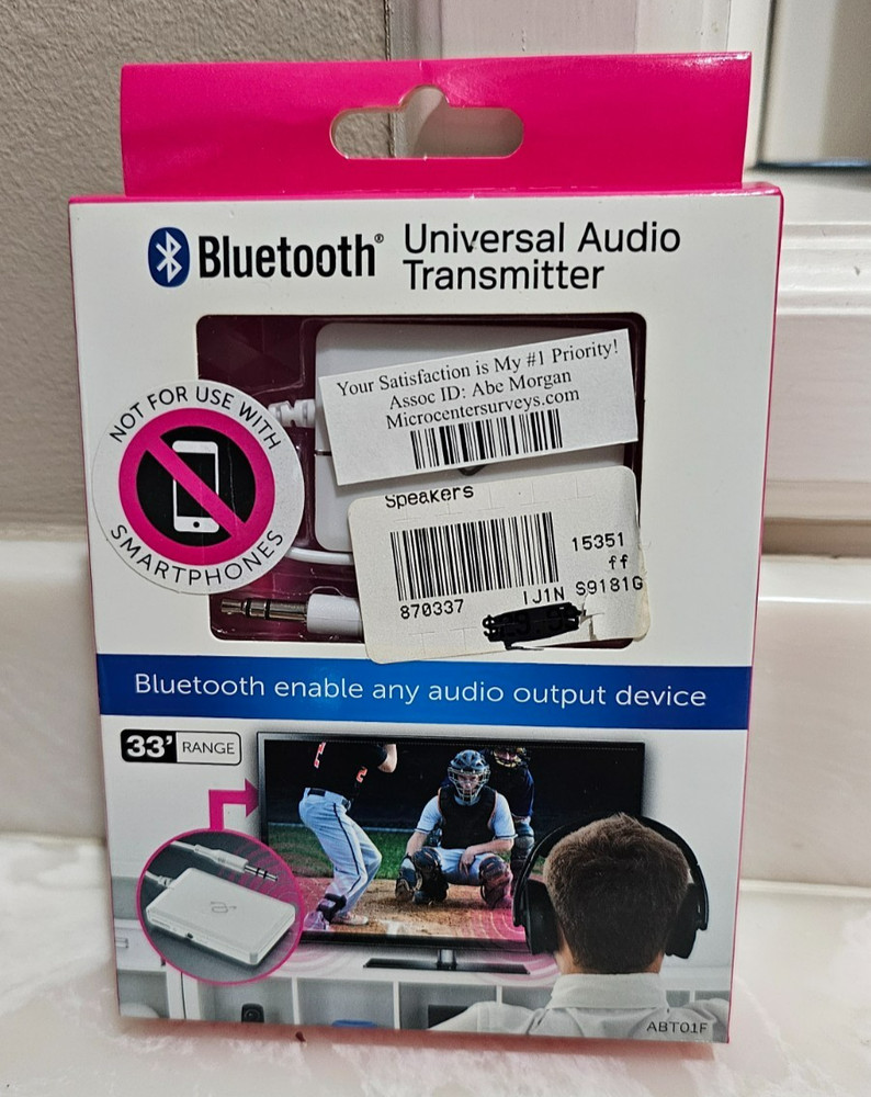 Aluratek Bluetooth 33' Audio Transmitter Bluetooth enable TVs Stereos Computers