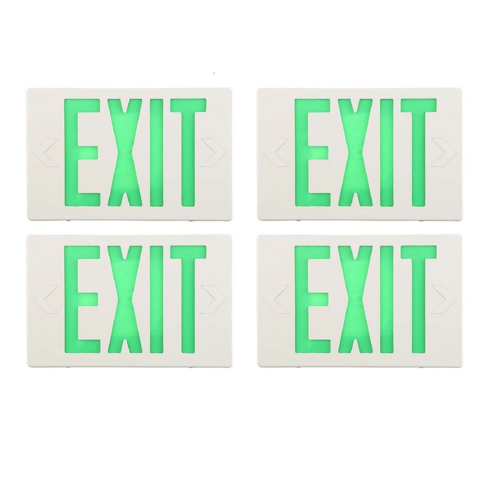Spectsun 4 Packs Led Green Exit Sign with Emergency Lighted For Exit Lights
