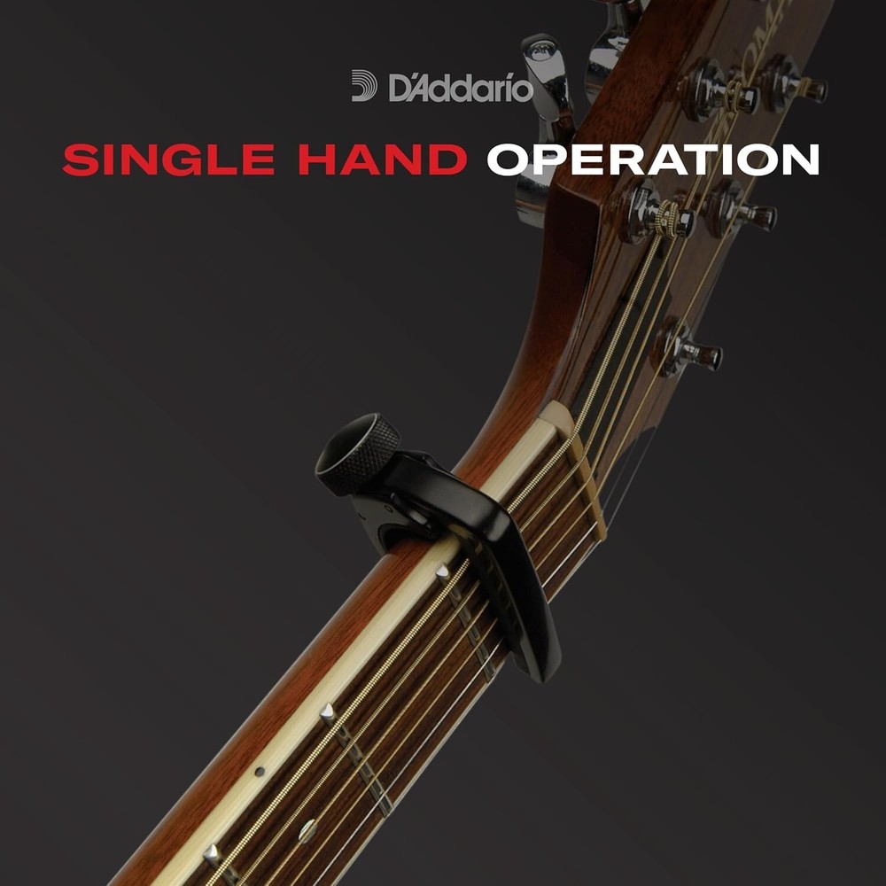 D'Addario NS Capo - Adjustable Tension for 6-String Classical Guitars - Black