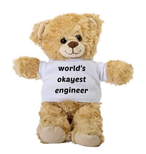 SpreadPassion World's Okayest EngineerTeddy Bear, Gift Stuffed Animal