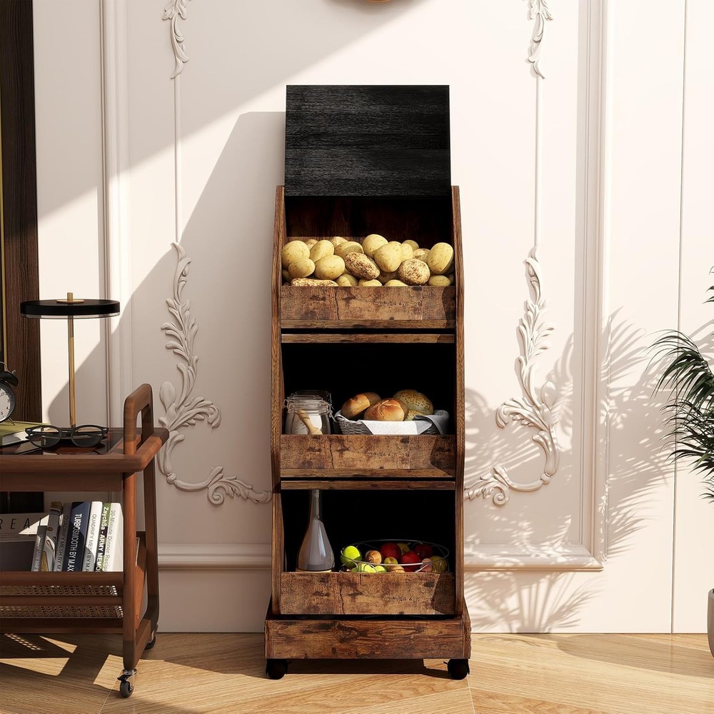 ARTETHYS Potato Storage Bin Movable Bread Box