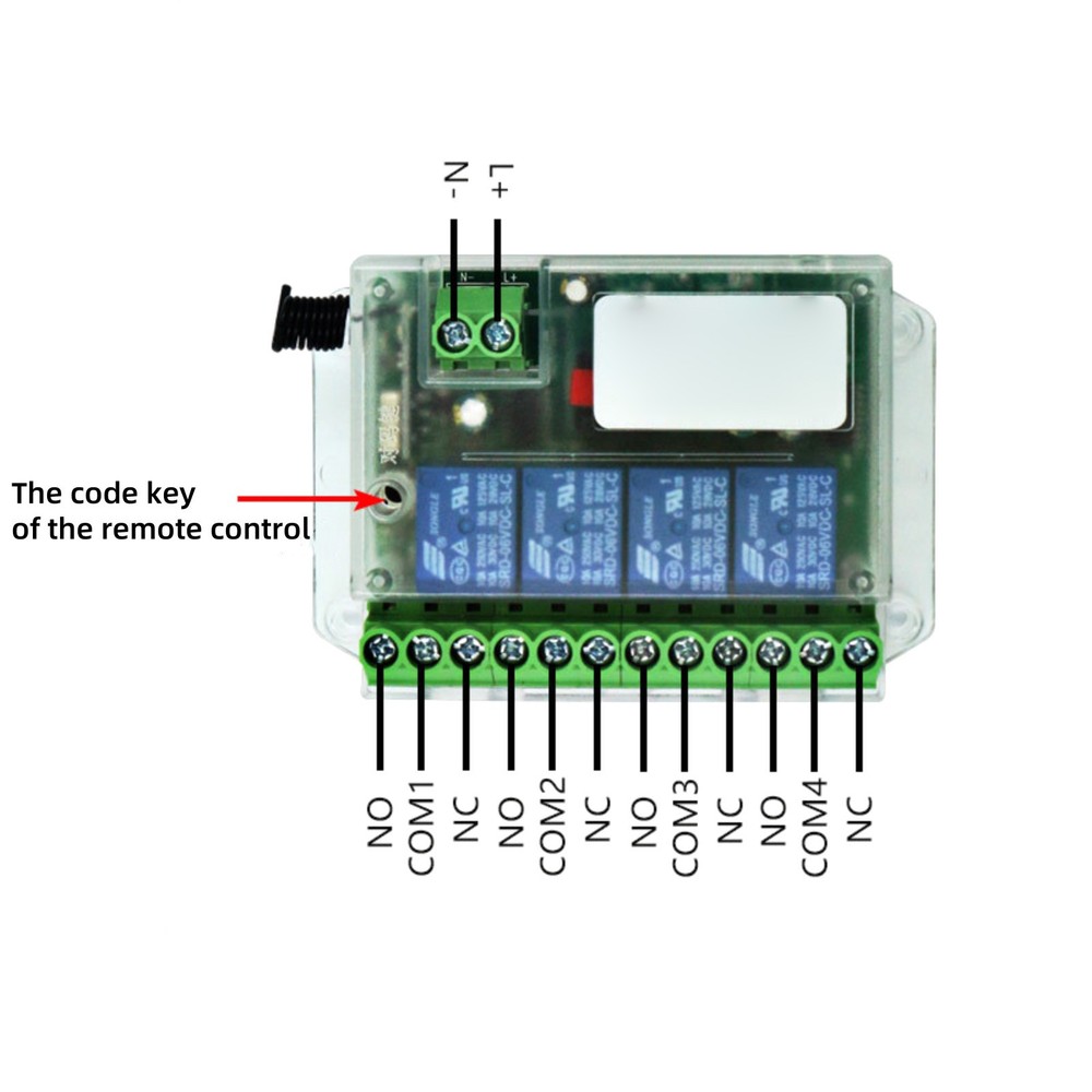 433mhz 4 Channels Remote Control Switch ON/OFF Relay Module Universal