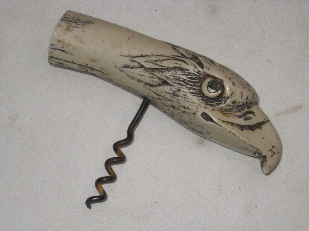 vintage eagle head corkscrew cork screw bottle opener