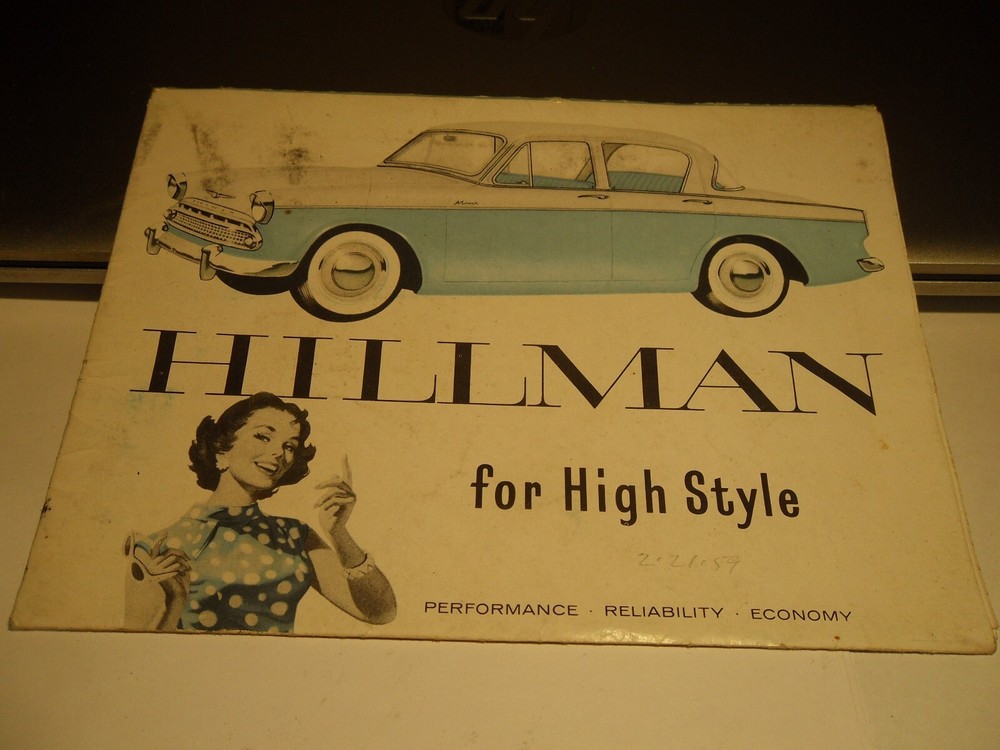 HILLMAN The NEW HIGH PERFORMANCE Models Brochure ~ Original VINTAGE