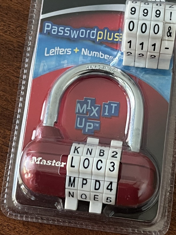 Master Lock Password Plus Letters And Numbers 1534D- RED