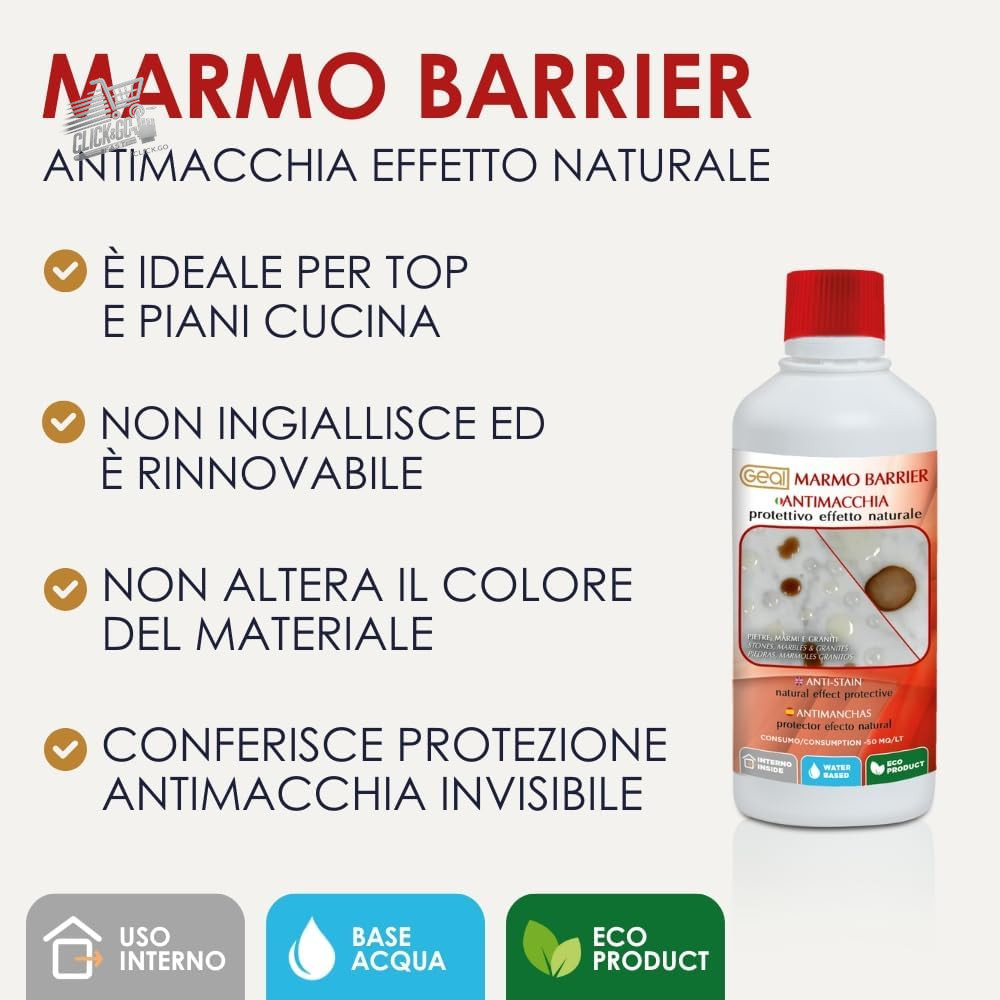 BARRIER MARBLE. Natural Effect Stainproof for Marble and Granite. 500ML