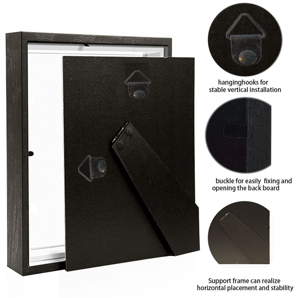 4x6 Small Shadow Box Frame Display Case , Display Case Box for Memorabilia, M...