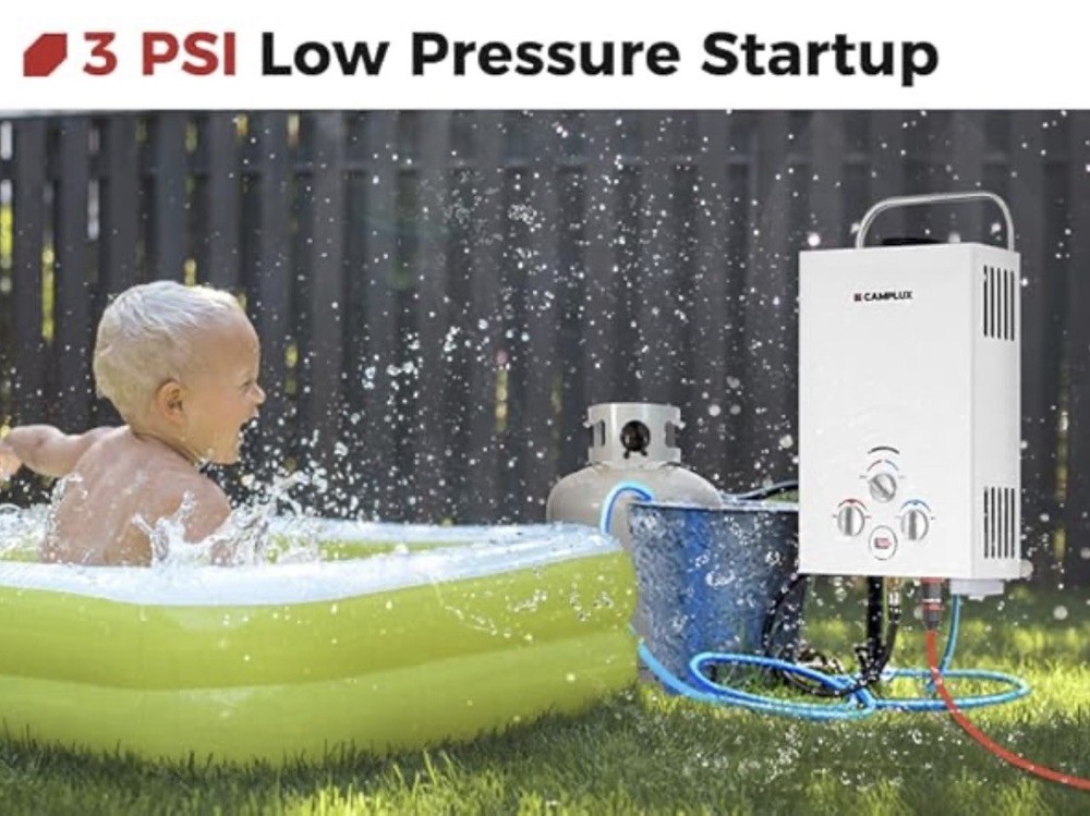 Camplux 6L Tankless Water Heater - BW158G - 1.58 GPM, 41,000 BTU - Gray