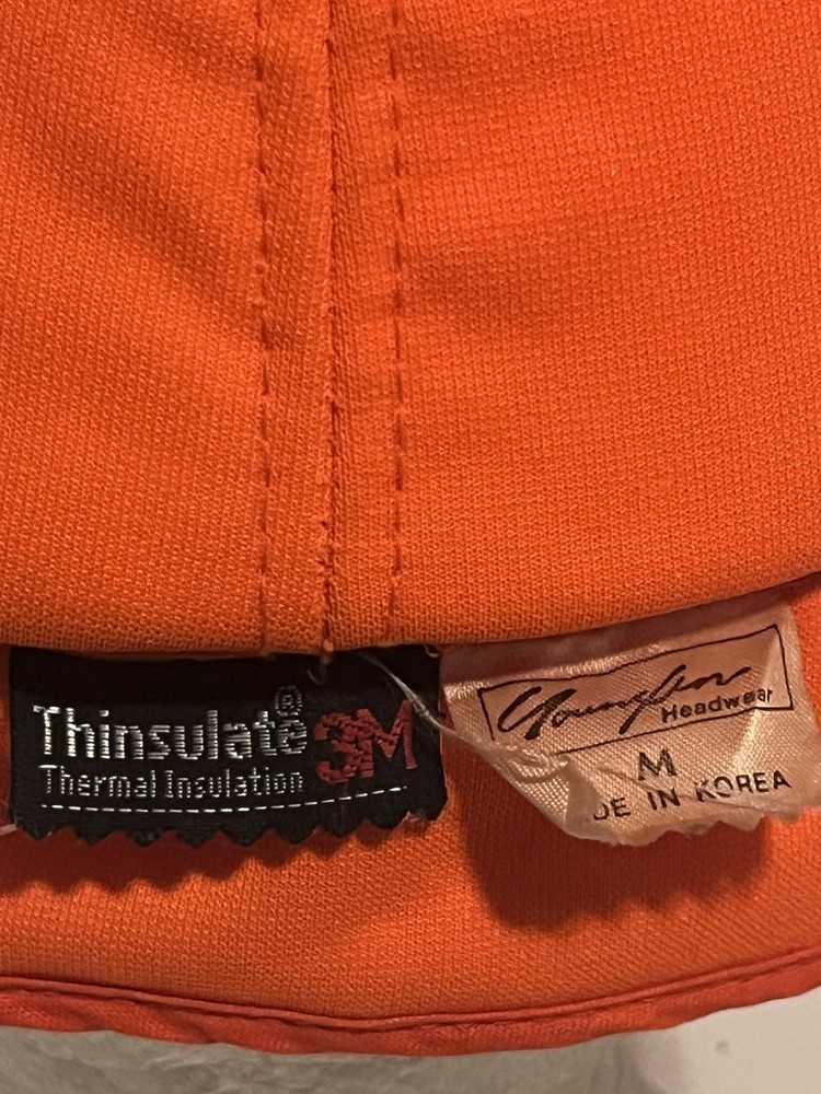 Blaze Orange Hunting Hat With Ear Flaps Size Medium Thinsulate Brand