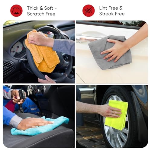 Microfiber Cleaning Cloth 24 Pack, 24 Pack-12 inch x 16 inch Multicolor