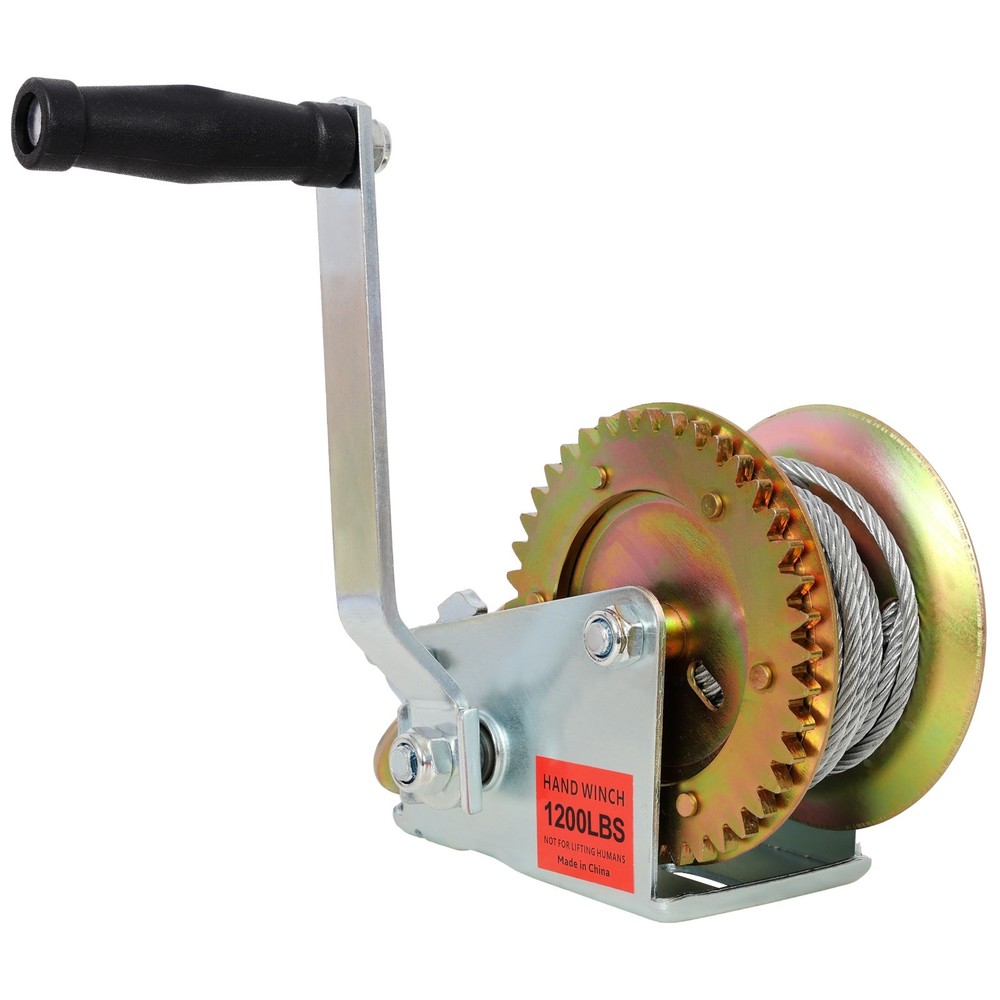 Hand Winch 1200LBS 32.8FT Cable Galvanized Two-Way Ratchet