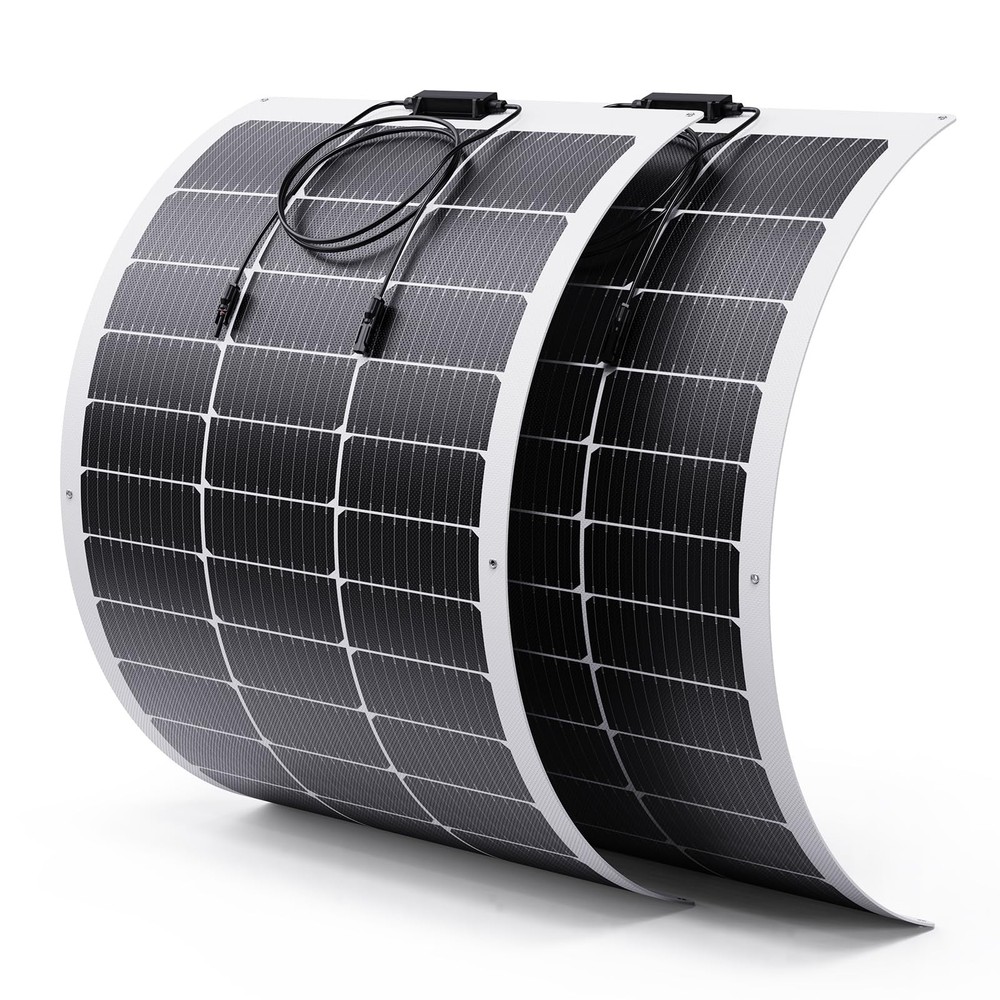 200W Solar Panel, 11BB 2PCS Flexible Solar Panel 100 Watt 23% High-Efficiency...