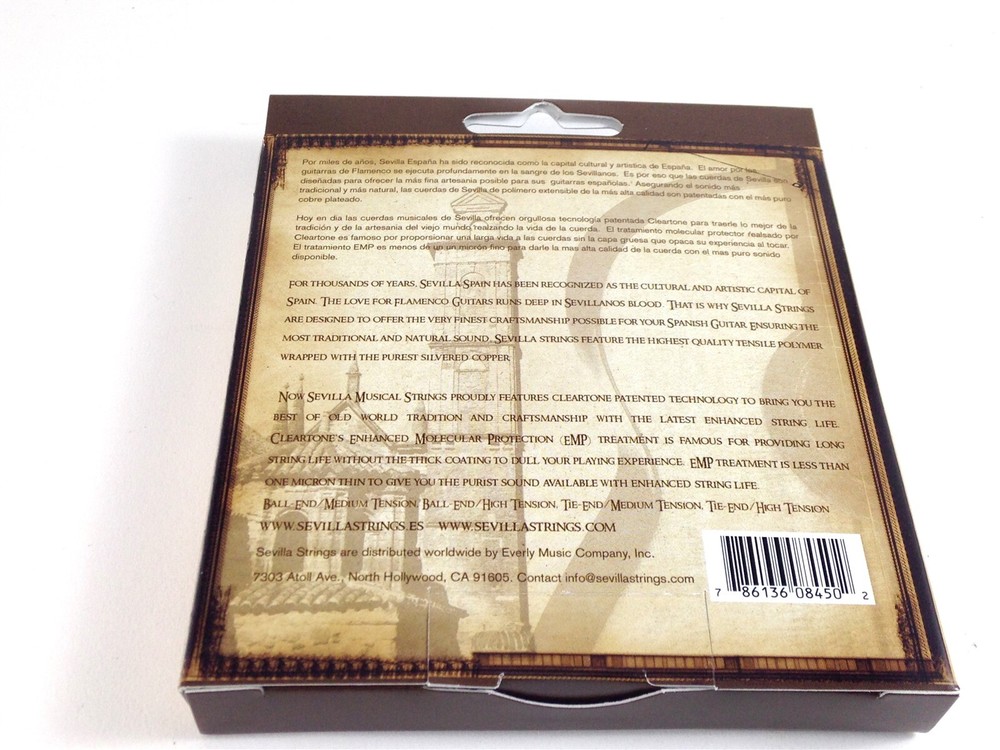 Sevilla Guitar Strings Classical 2 Sets Tie End High Tension EMP Coat