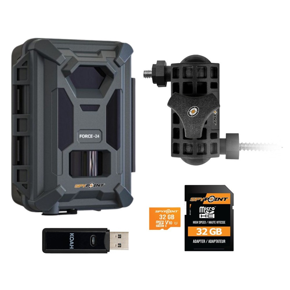 Spypoint Force-24MP Non-Cellular Trail Camera with Accessories Bundle