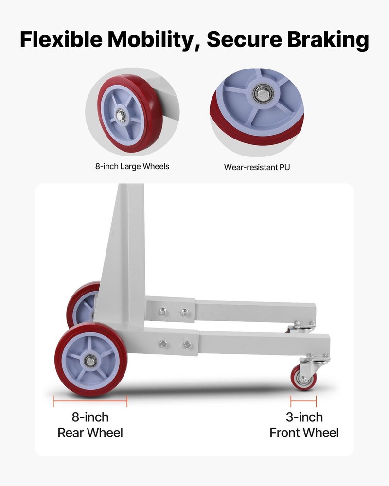 Reinforced Welded Joint Stacker with 400lb Working Load and Mobility