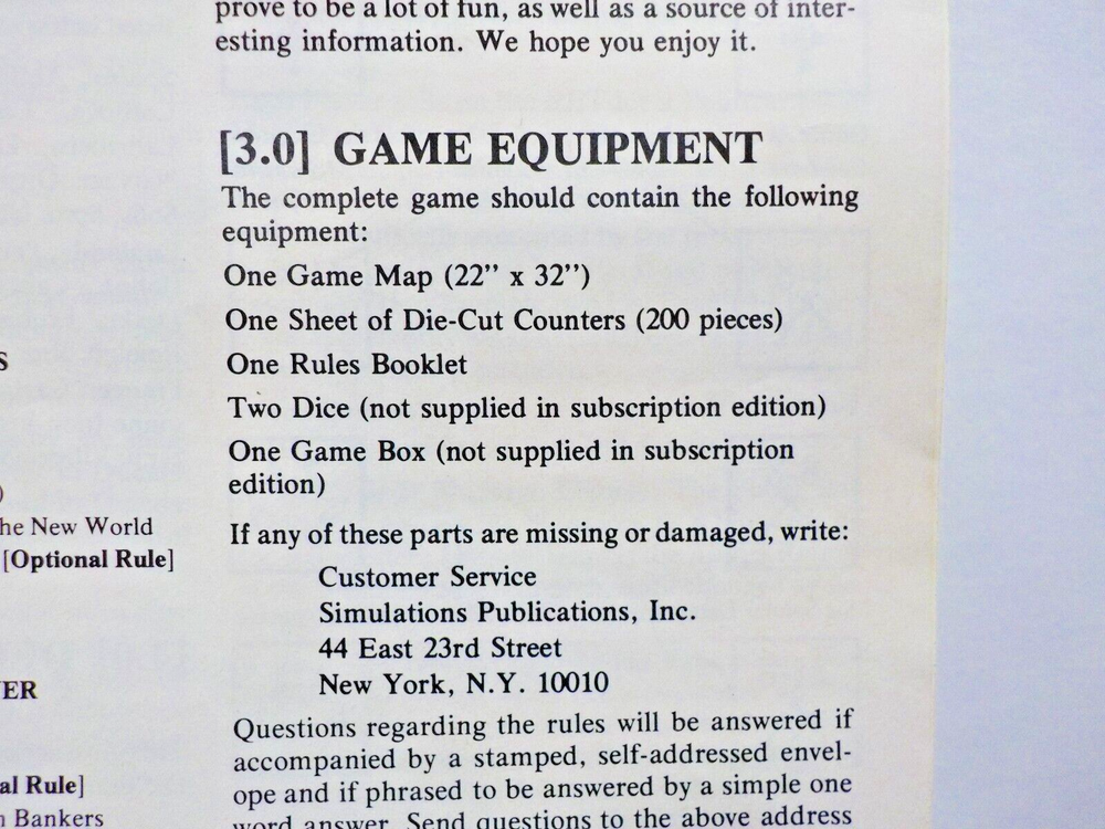 C0625 1976 Simulation Publications "Conquistador (Subscription Ed.)" (Incomp.)