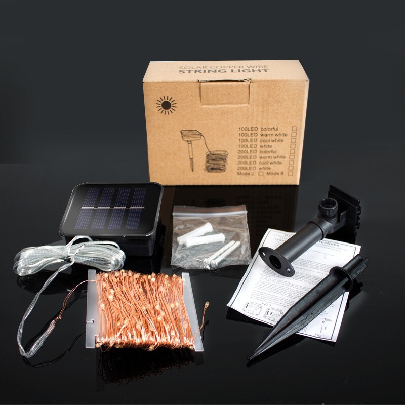 Decoration LED Solar String Lights Copper Wire Outdoor Indoor Waterproof Deck