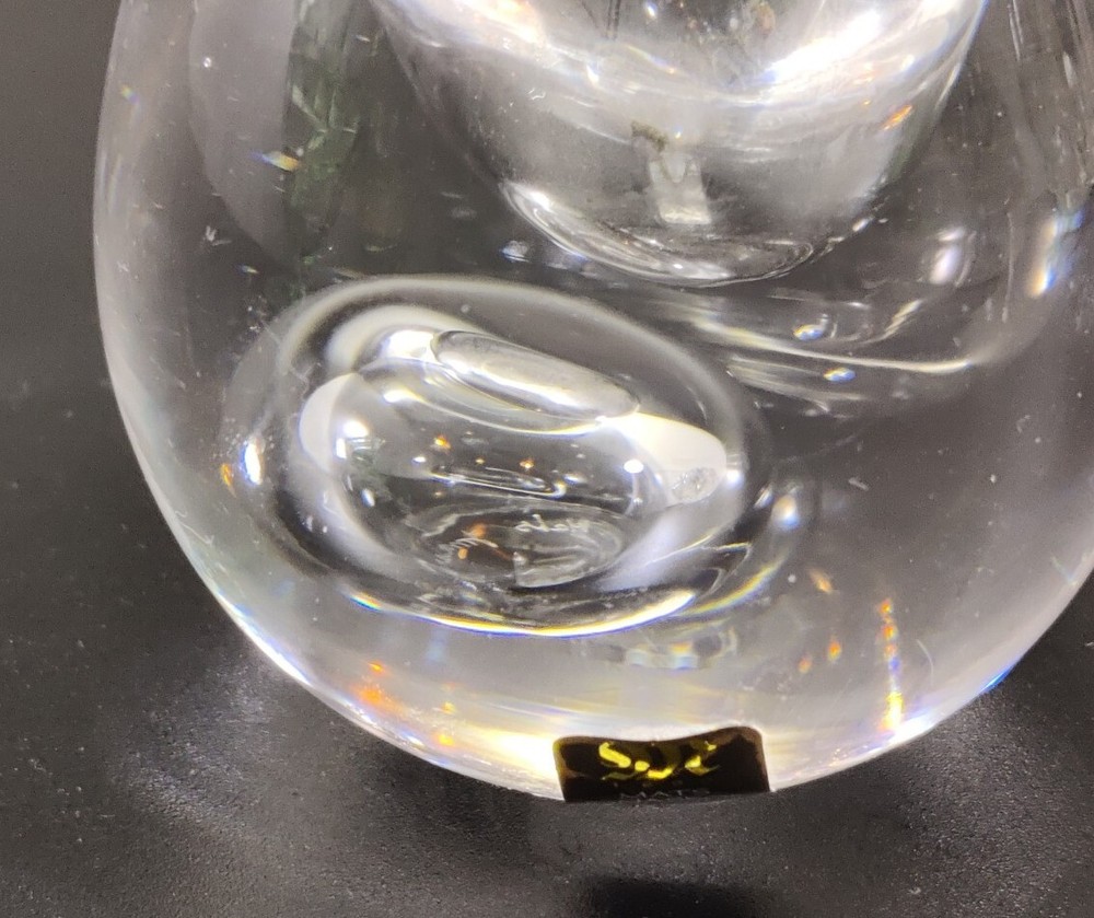 Mats Jonassen Crystal Clear Bud Vase Signed