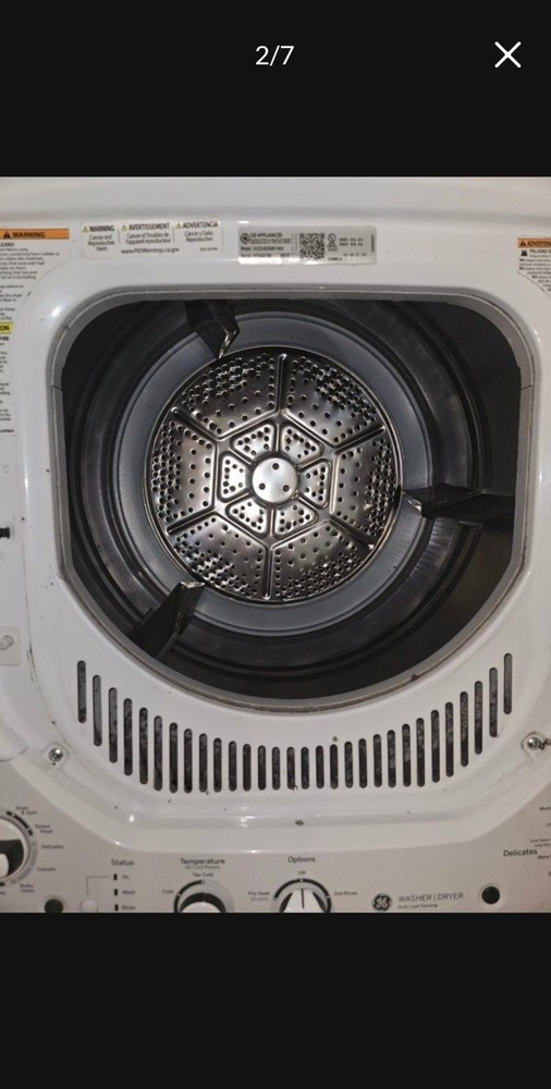 GE GUD27ESSMWW Electric Stackable Washer Dryer White Top/Front Load