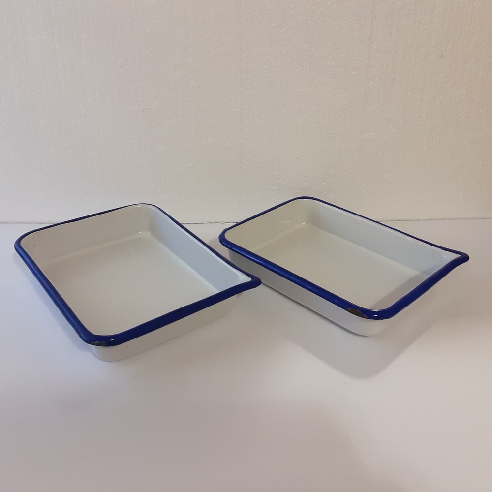 2 Small Darkroom Enameled Trays