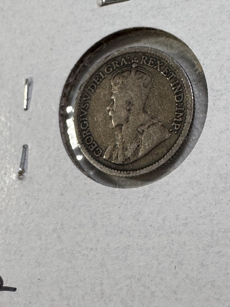 1913 Canada 5 Cents Small Silver Coin