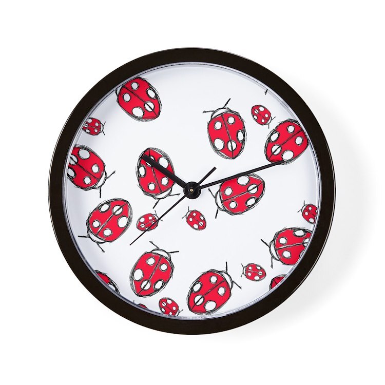 CafePress Ladybug Red 10" Wall Clock (892208256)