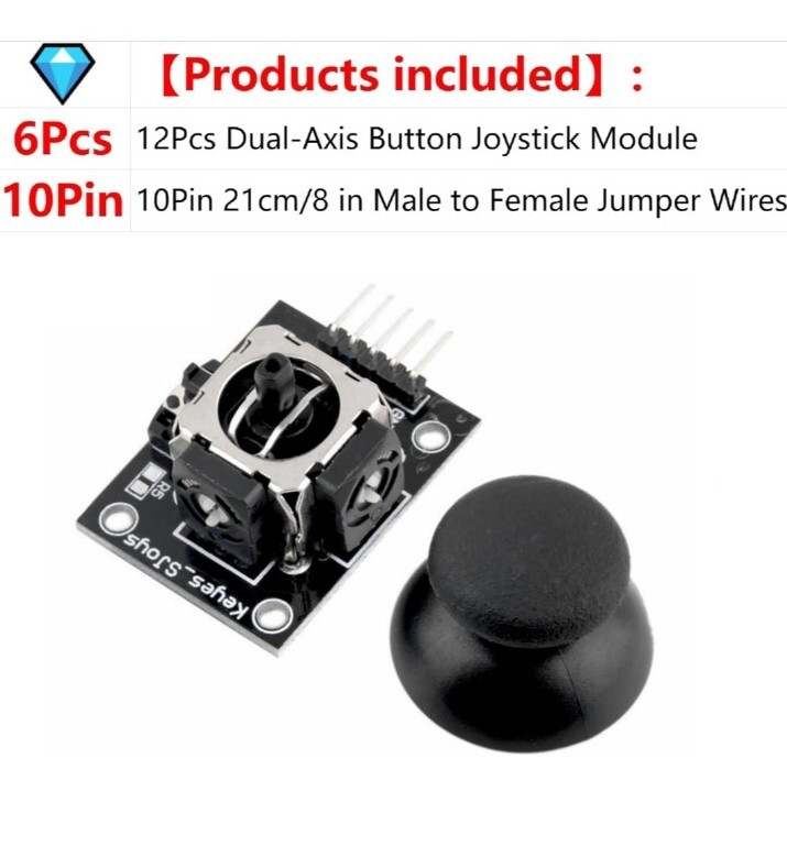 6Pcs Dual-Axis Button Joystick Module PS2 Game Joystick Control Stick Sensor for