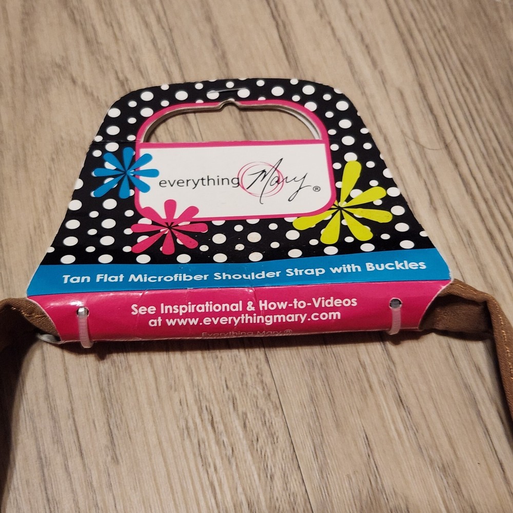 Everything Mary Tan Flat Microfiber Shoulder Strap Handle With Buckles 24" READ