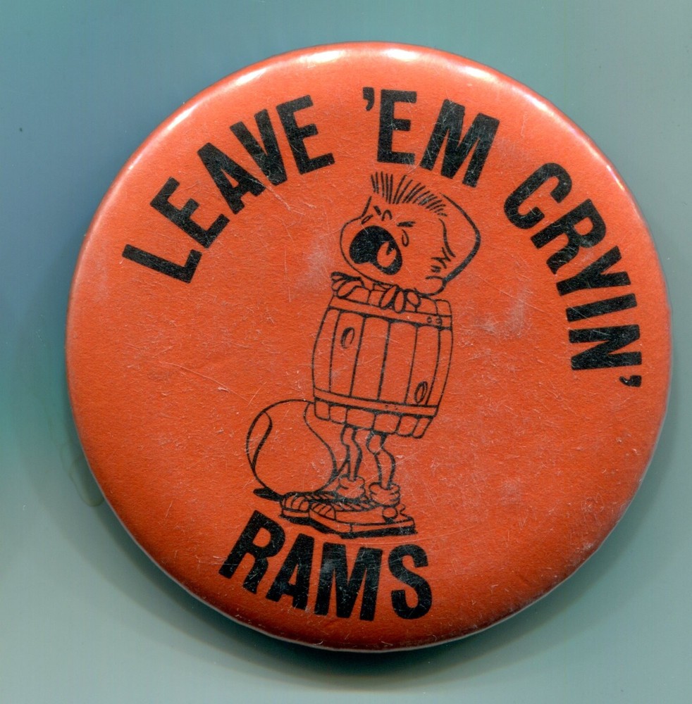 Leave ‘Em Cryin’ Rams, Vintage Pinback Button
