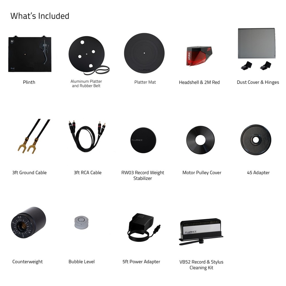 Fluance RT83 Reference Turntable with Record Weight and Vinyl Cleaning Kit