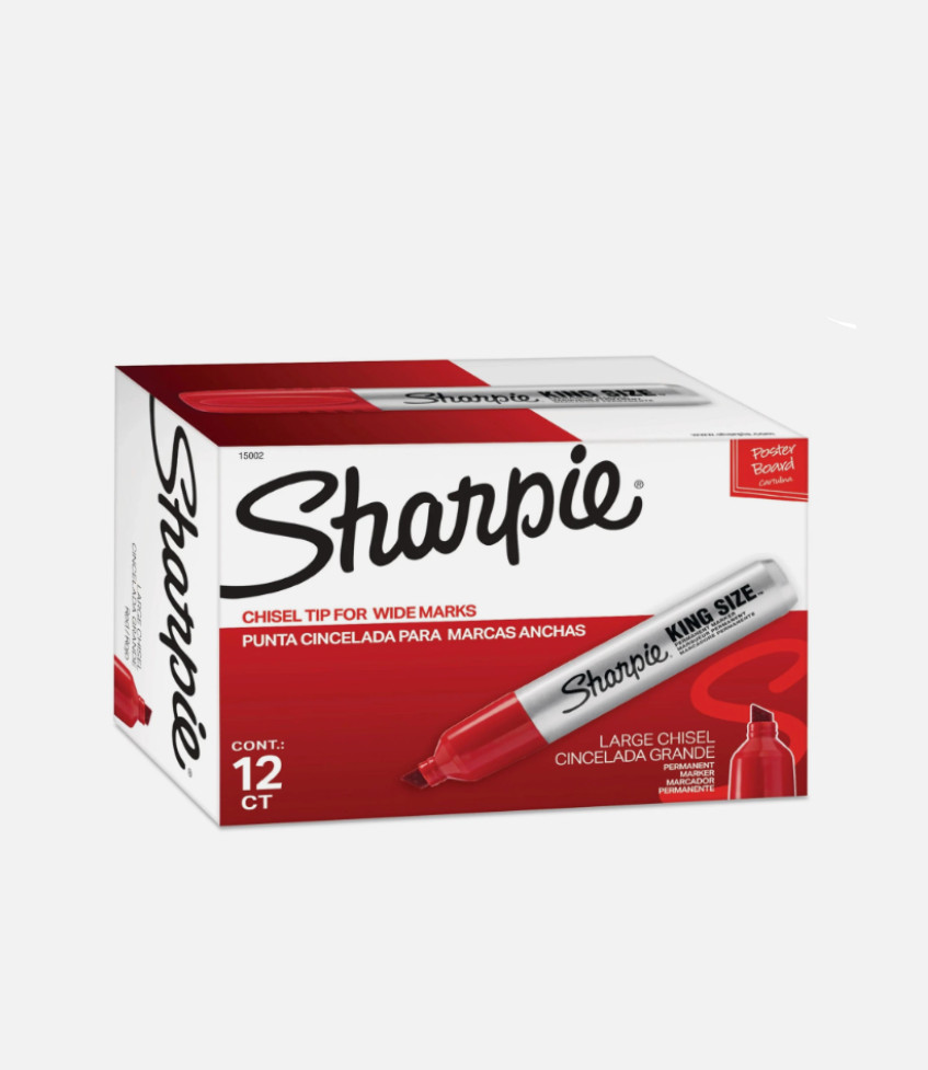 12/pack Sharpie Large Chisel Tip Red Poster Board Permanent Makers 15002