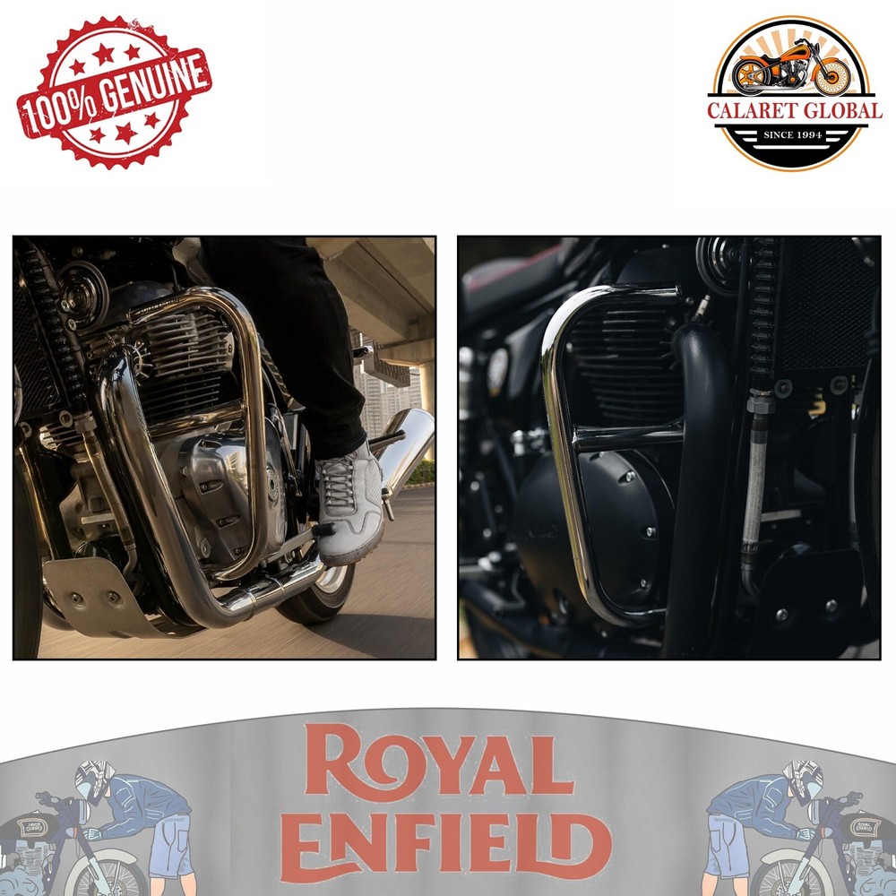 SILVER ENGINE GUARDS FOR ROYAL ENFIELD CONTINENTAL GT 650 INTERCEPTOR 650