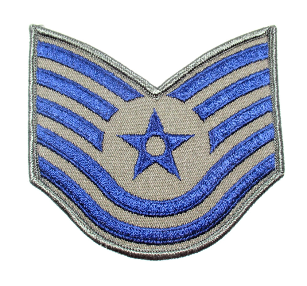 USAF Technical Sergeant Rank Patch Vintage Subdued Embroidered Sew On