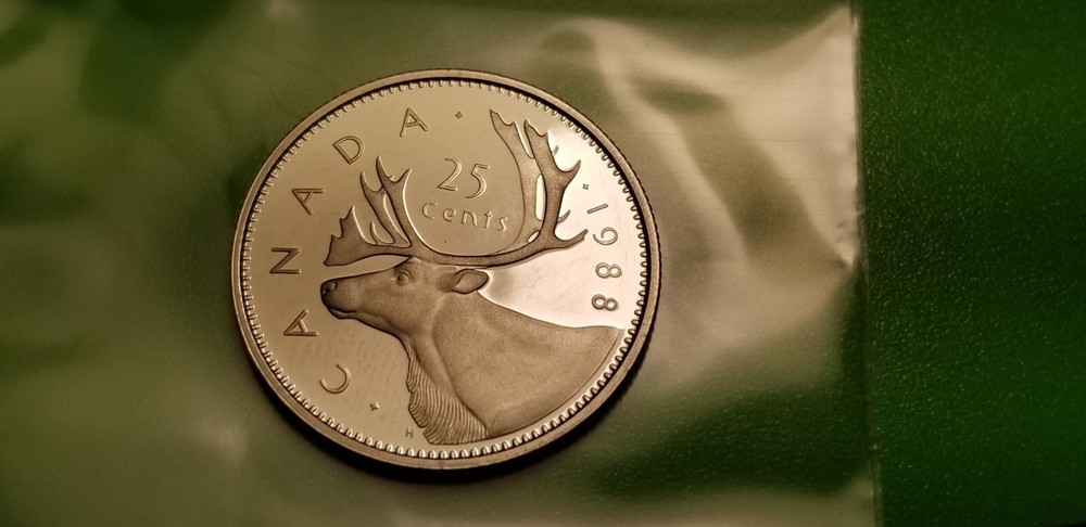 1988 Canad 25 Cent Coin.