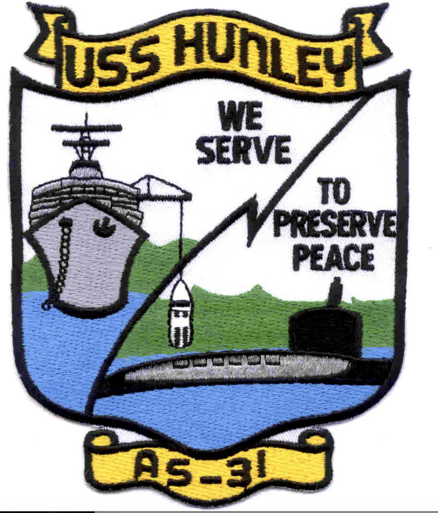 5" NAVY USS HUNLEY AS-31 EMBROIDERED PATCH