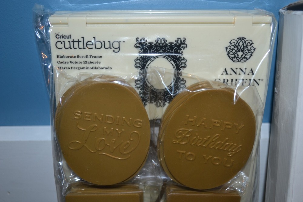 CRICUT CUTTLEBUG ANNA GRIFFIN ELABORATE SCROLL EMBOSSING FRAME FOLDERS SENTIMENT