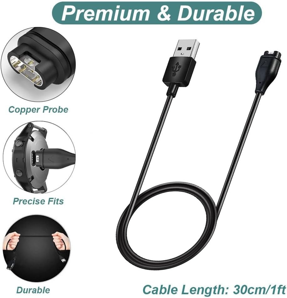 Charger for Garmin Instinct & Instinct 2 2S 2X 3, Replacement Charging Cable ...