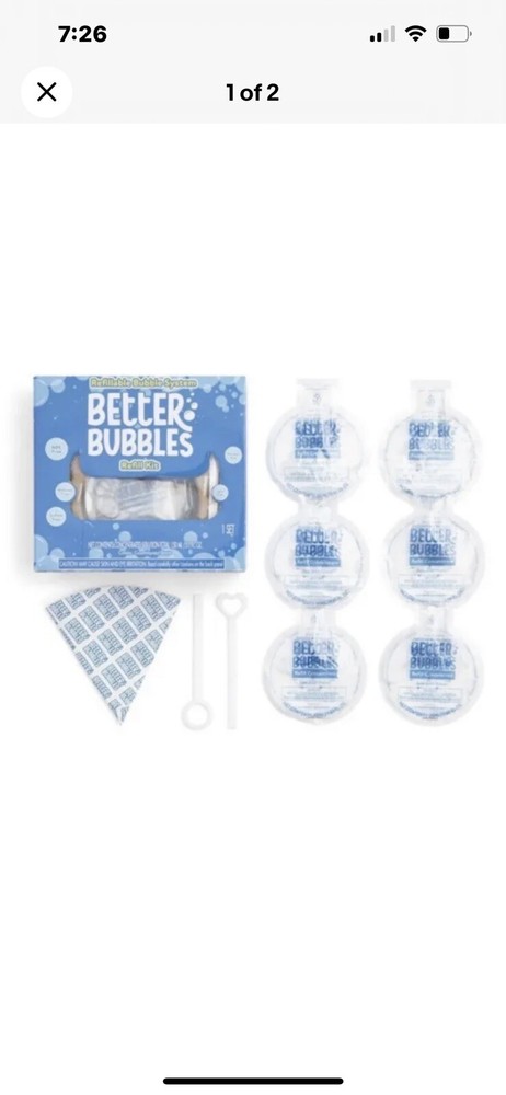 2- Better Bubbles Refill Kit 2x-6 Concentrate Refills, 2 Wands, Measuring Cup