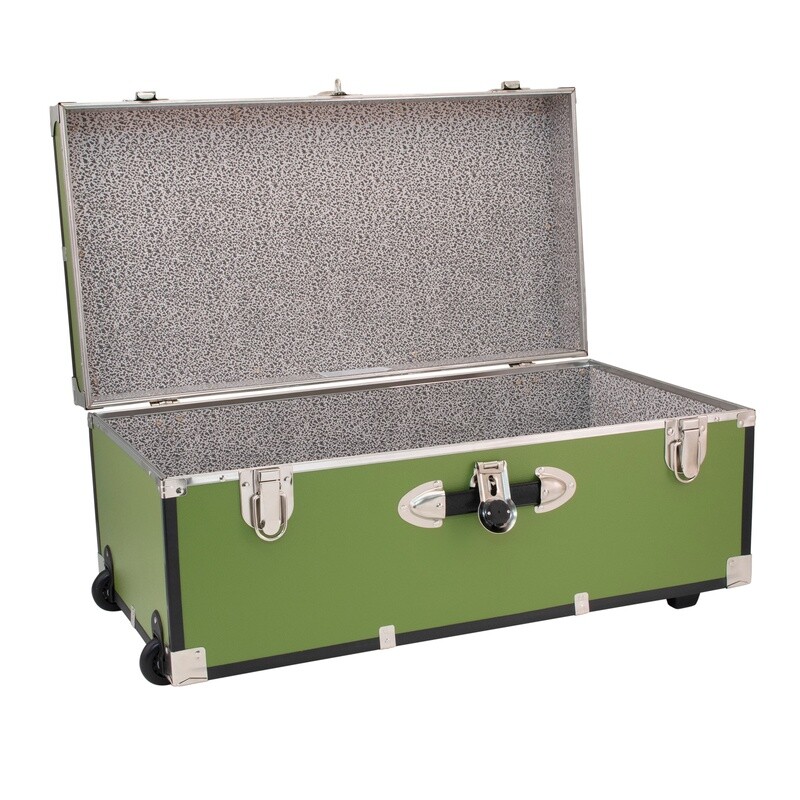 30” Trunk W/ Wheels Lock Durable Storage Solution Bedroom Living Room Dorm New