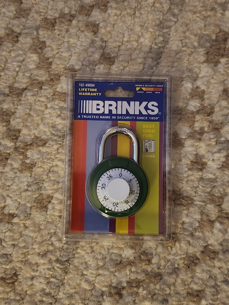 BRINKS DIAL COMBINATION LOCK ( NEW ) GREEN