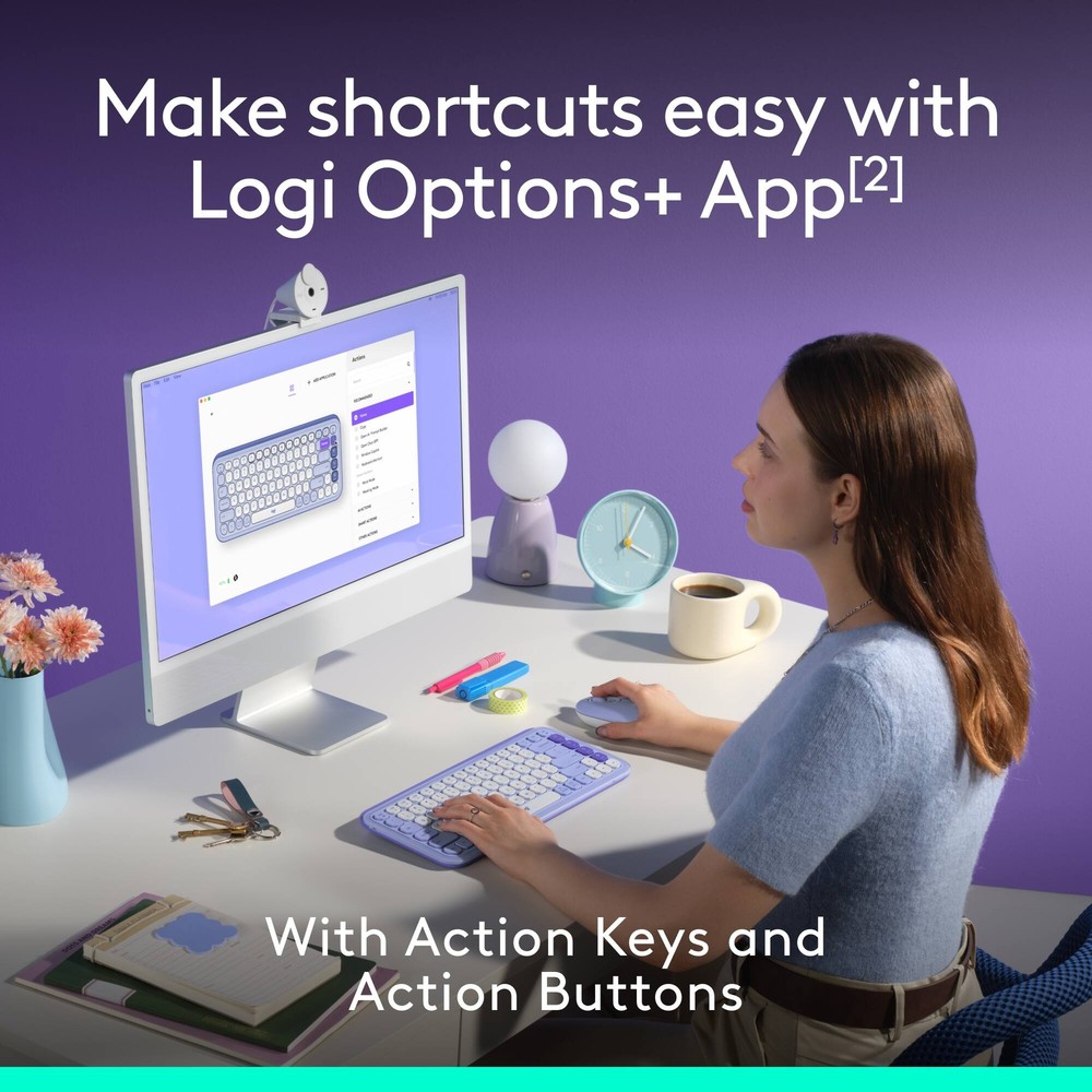 Logitech - POP ICON COMBO Compact TKL Bluetooth Keyboard and Mouse Bundle wit...