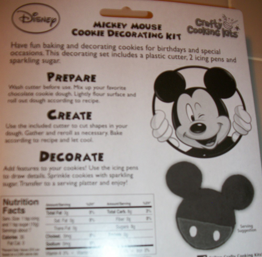 New Disney Mickey Mouse Pink Cookie Cutter Decorating Kit w/ 2 icing