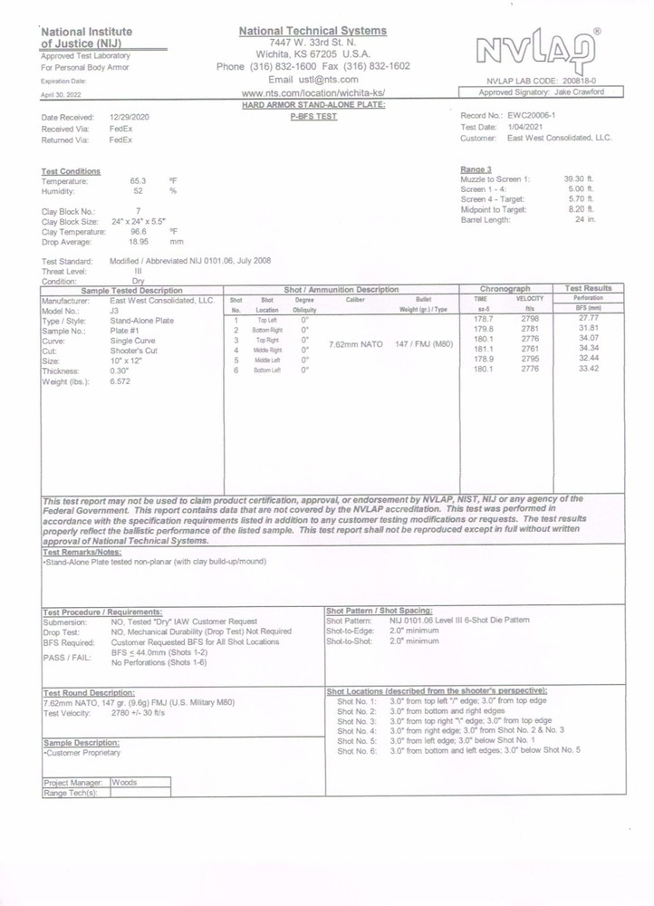 JQT Muircat Level 3+ Polyethene Body Armor Bundle Level III+