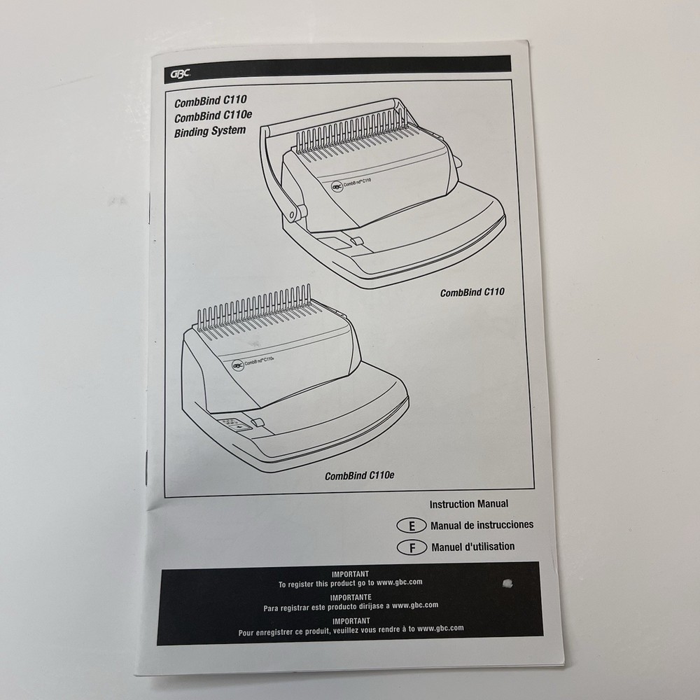 GBC CombBind C110 Manual Binding Machine 15 Sheet Punch 300 Sheet Bind