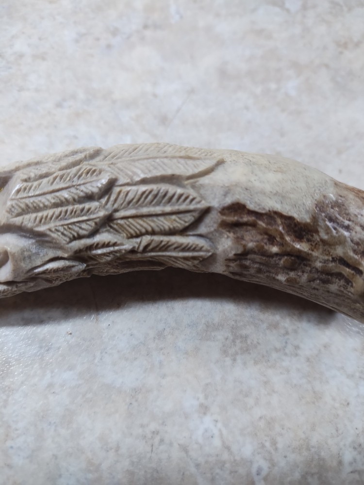 Antler Carving Eagle Head Knife Handle Blank A4