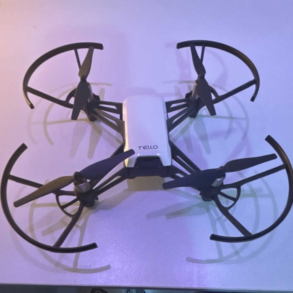Tello Quadcopter Drone With Camera White With Propeller Guards