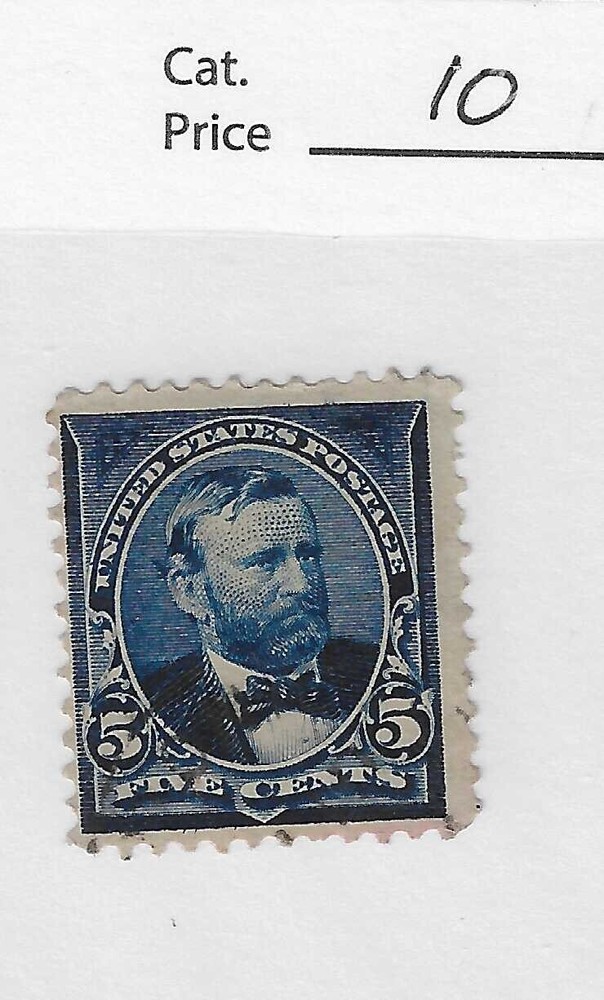 US # 281, 5 cent blue,Grant, VF scv. $10