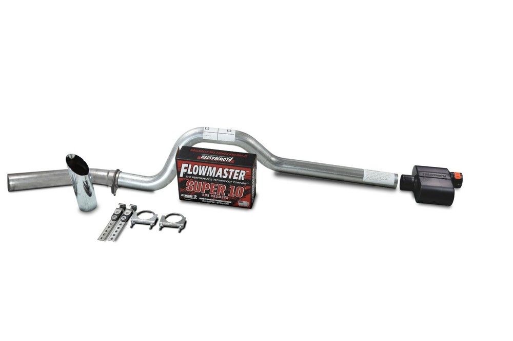 04-08 Dodge Ram 1500 3" Single Exhaust Kit Flowmaster Super 10 Slash Corner Exit