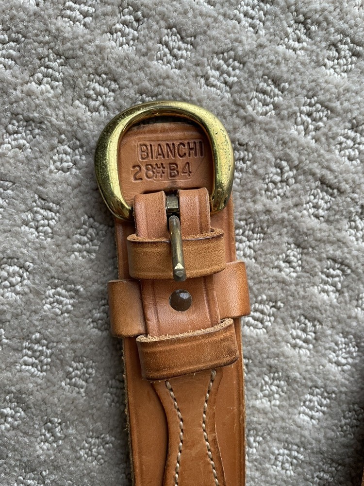 Bianchi B4 Ranger Belt Plain Tan, 28", Brass